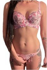 Neuf Ensemble Composé Lingerie Strass Bijoux String Perle Chic Soutien Gorge S/M