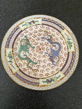 Assiette Vintage Chinoise Double Dragon Signée