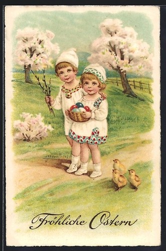 Carte postale garçon fille - carte,