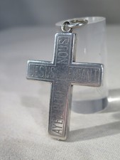 ANCIENNE JOLIE CROIX PECTORALE ARGENT POUR RELIQUES RELIQUAIRE SAINTE MARIE
