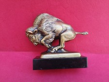Jacques Cartier figurine bison bronze socle marbre TBE Haut 12 cms long 13,5 cms