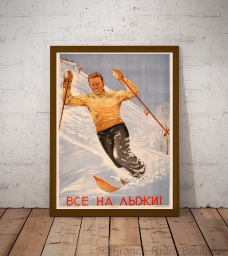 Poster affiche russe ski - poster-affiche,