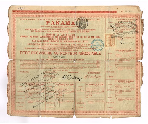 Titre provisoire porteur - titre,