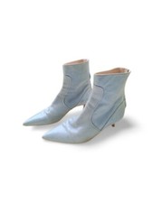 Bottines cuir bleu clair zara - cuir,