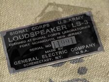 PLATE PLAQUETTE PLAQUE HAUT PARLEUR RADIO LOUDSPEAKER LS3 C jeep willys us ww2