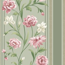 Floral Raya Papier Peint Vert