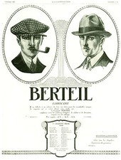 Publicité Ancienne " Casquette Berteil  1925 " ( P. 25 ) 