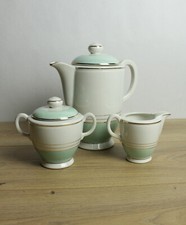 Service à thé lot de théière pot à sucre et lait vintage blanc doré Luneville KG