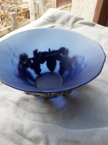 Ancien vase verre - verre, Étain