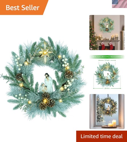 Pre lit christmas wreath - 20”,