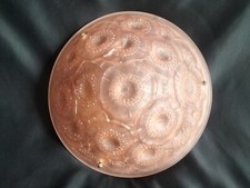 Vasque/lustre en verre moulé pressé rose pavots / Art Nouveau / Style Lalique