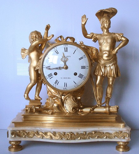 Pendule bronze doré - mercure,