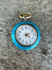 Montre pendentif en argent sterling émaillé swiss norway vintage estate 1198 ...