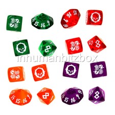 BB2S06 DES BLOOD BOWL D6 D8 D16 DES BLOCAGE (4 COULEURS) BITS