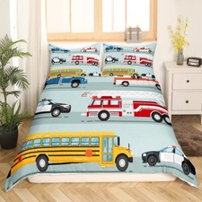 Voiture de dessin animé Housse de Couette Police Car Parure de Lit 220x240cm ...