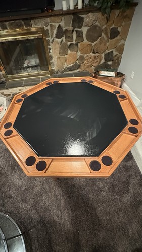 Octagonal wood poker table - wood,
