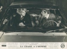 MIREILLE DARC JEAN-PAUL BELMONDO LA CHASSE A L'HOMME  1964 VINTAGE LOBBY CARD