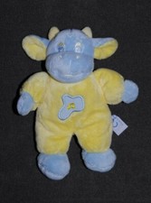 Doudou Vache GIPSY Musical Jaune Nuage Bleu Boite à Musique 18 Cm Peluche TTBE