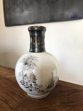 LAMPE BERGER en PORCELAINE DE LIMOGES " CHARLES AHRENFELDT "  décor ASIATIQUE