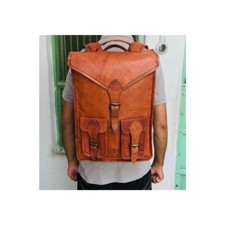 Sac à dos pour ordinateur portable 15" en cuir véritable pour hommes voyage c...