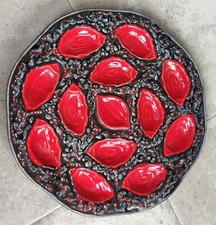 Ancien Grand Plat Assiette à huîtres Barbotine Pornic? Art De La Table Vintage 