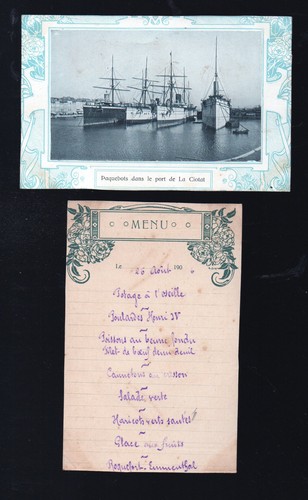 Vieux papiers menu paquebot - papiers,