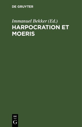 Immanuel bekker harpocration - immanuel,