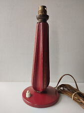 Ancien Pied de Lampe Gainé Cuir Rouge - Années 40/60 - dlg Adnet, Hermés, Dupré