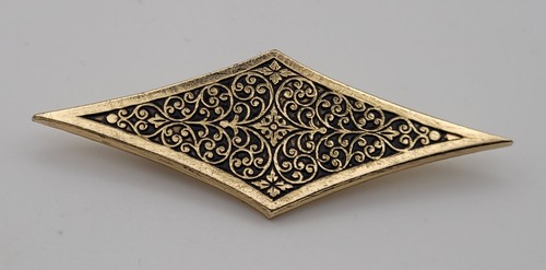 Broche vintage losange plaqué - vintage,