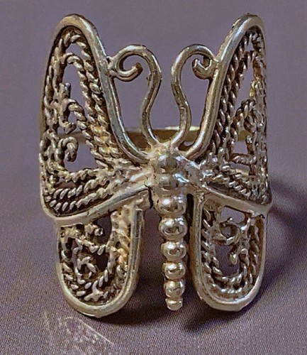 Superbe bague argent papillon