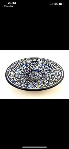 Grand plat bakir bleu marocain - grand,