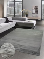 Tapis doux fausse fourrure peaux lavable gris antracite