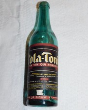 1930 ancienne BOUTEILLE de VIN COLA TONIC old bottle PARIS pharmacien P.GRIFFON