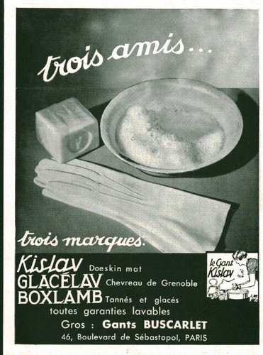 Publicité ancienne gants