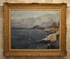 DELPY Lucien Victor (1898-1967) "Corniche à Marseille le soir" Provence Bretagne