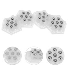  Lot de 32 mini roulettes à billes en acier inoxydable, auto-adhésives, base