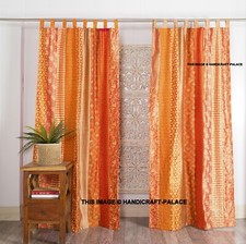 2 Pcs Rideau En Soie Orange