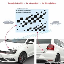 Autocollant DAMIER RACING pour Golf Polo New Beetle T-Roc Scirocco up! 3000