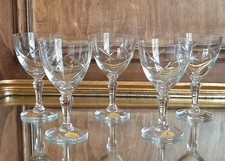 5 verres anciens en cristal ciselés Hartzviller Vin blanc ou porto