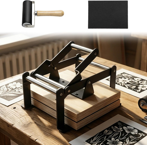 Linocut printing hand lever - printing,