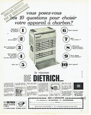 Publicité advertising 118  1966   De Dietrich   charleur poele  charbon