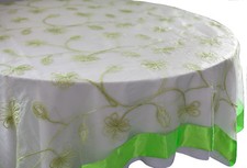 Citron Organza Revêtement Avec Satin Bordure 229cm X 229cm Banquet Fêtes Mariage