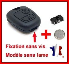 Coque de Clé Plip SANS VIS Pour Peugeot Partner Expert 406 + 1 Switch +Pile