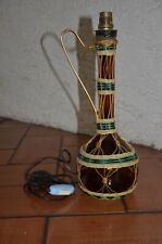 Lampe bouteille vintage fil scoubidou ancien chevet design kitsch années 60 70 