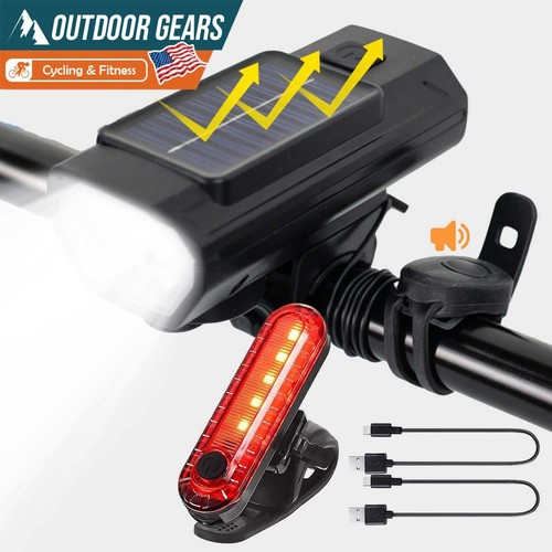 Led bike lights set usb - bike, solar