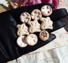 LOT 9 ANCIENS BOUTONS en CÉRAMIQUE VERNISSÉE de Roger Noirot vers 1940