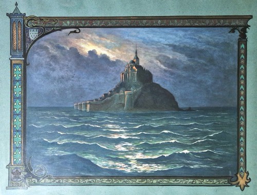 Mont saint michel gouache - le,