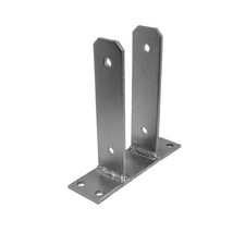 GeZu Impex Support Poteau U 71x200 mm Acier Inoxydable Platine Bois Clôture