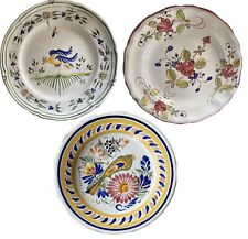 Vintage Lot 3 assiettes fait main,  Moustiers Quimper,  Martres Tolosane