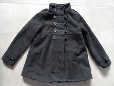 Manteau habillé en laine noire effet nid d'abeille col Mao TEX Taille 5 - 6 ans